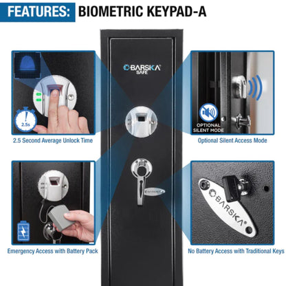 BARSKA Biometric Rifle Safes | Keypad-B - Silverlight Optics