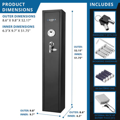 BARSKA Biometric Rifle Safes | Keypad-B - Silverlight Optics