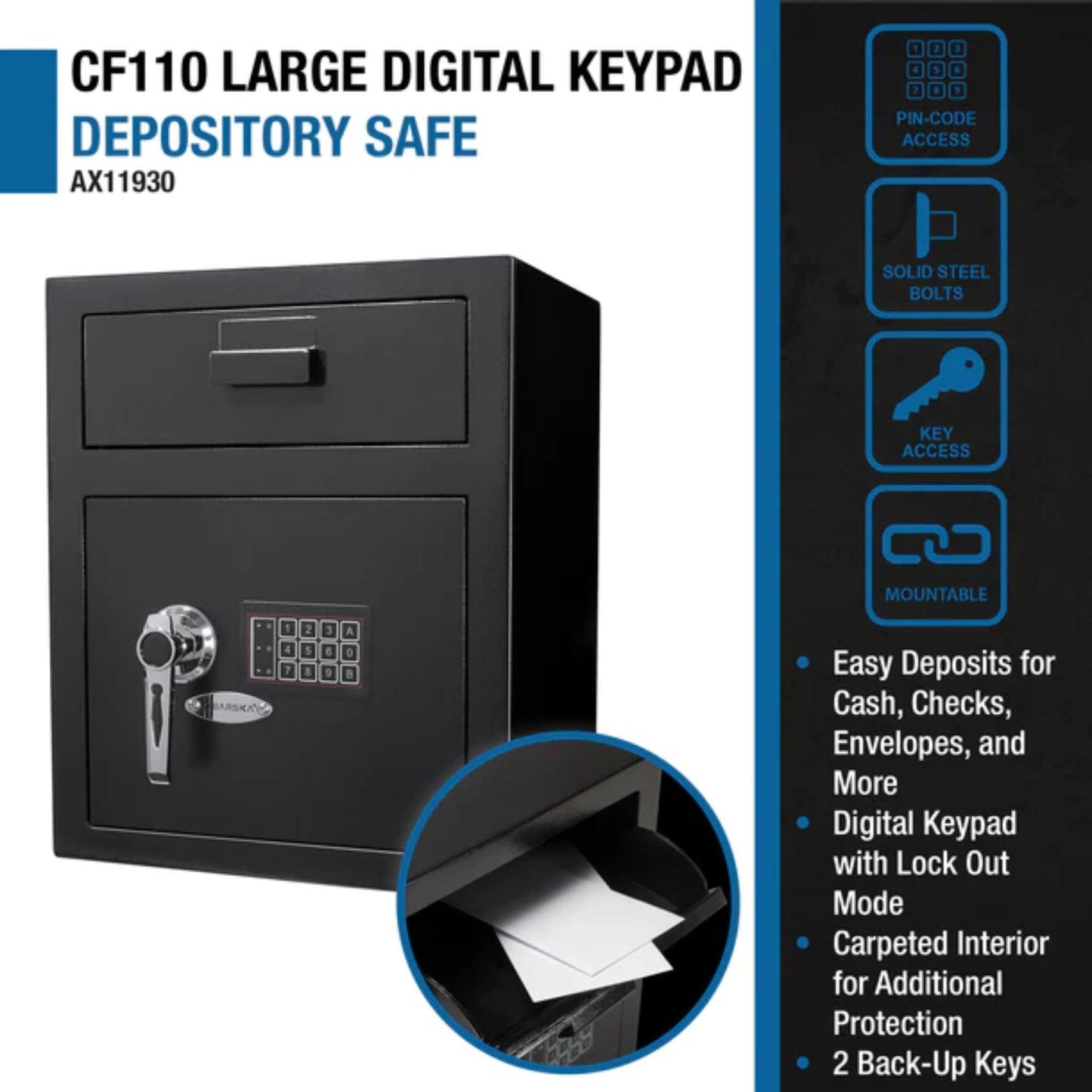 BARSKA Keypad Depository Safes | Keypad-B - Silverlight Optics