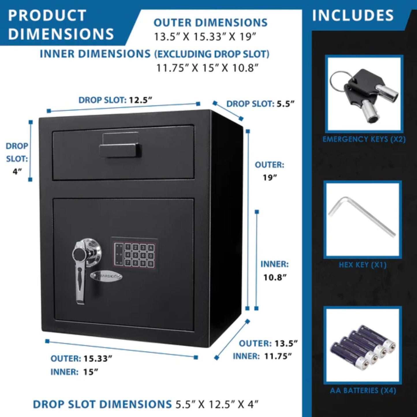 BARSKA Keypad Depository Safes | Keypad-B - Silverlight Optics