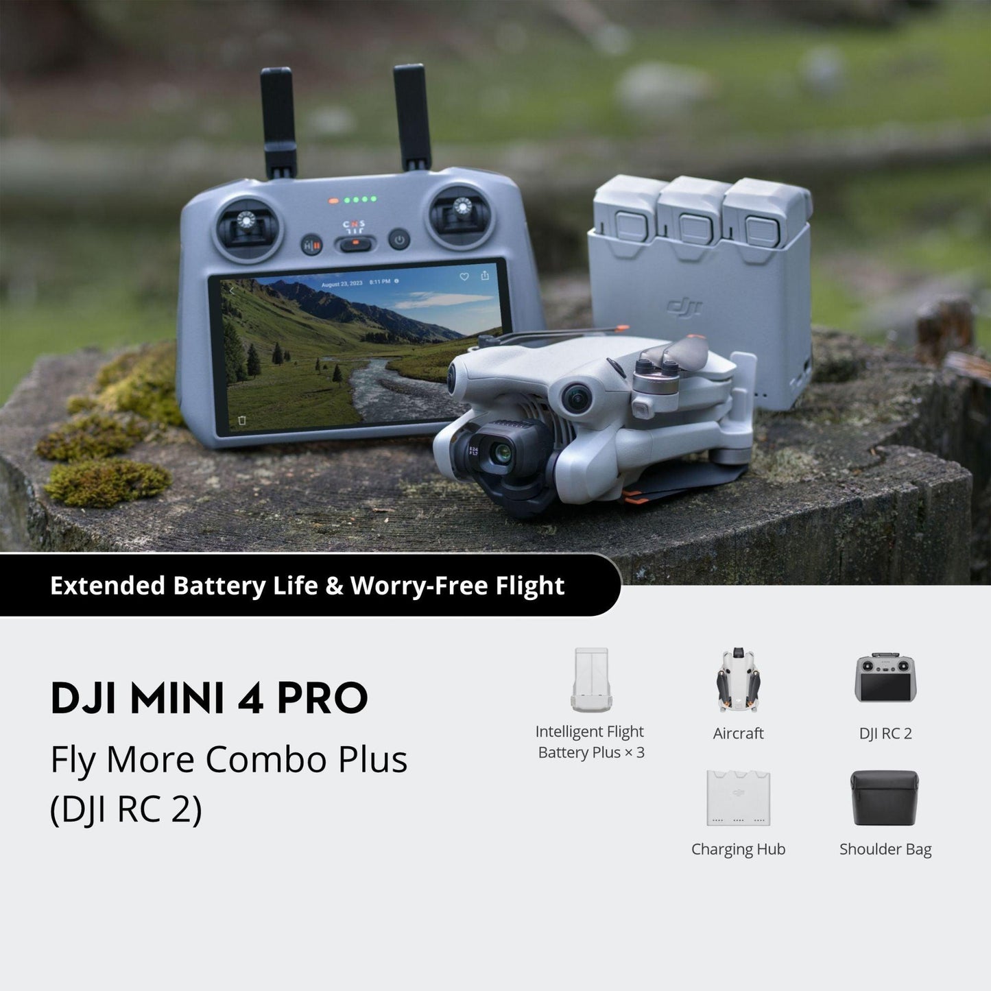 DJI Mini 4 Pro Fly More Combo Plus (DJI RC 2) - Silverlight Optics