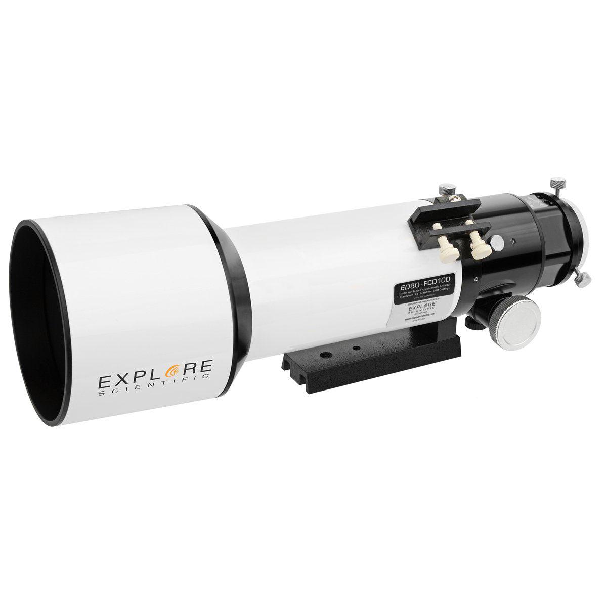 Explore Scientific ED80-FCD100 Series Air-Spaced Triplet Refractor Telescope and Field Flattener f/5 to f/7 - Silverlight Optics